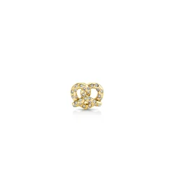 Gold & Diamond Pretzel Stud