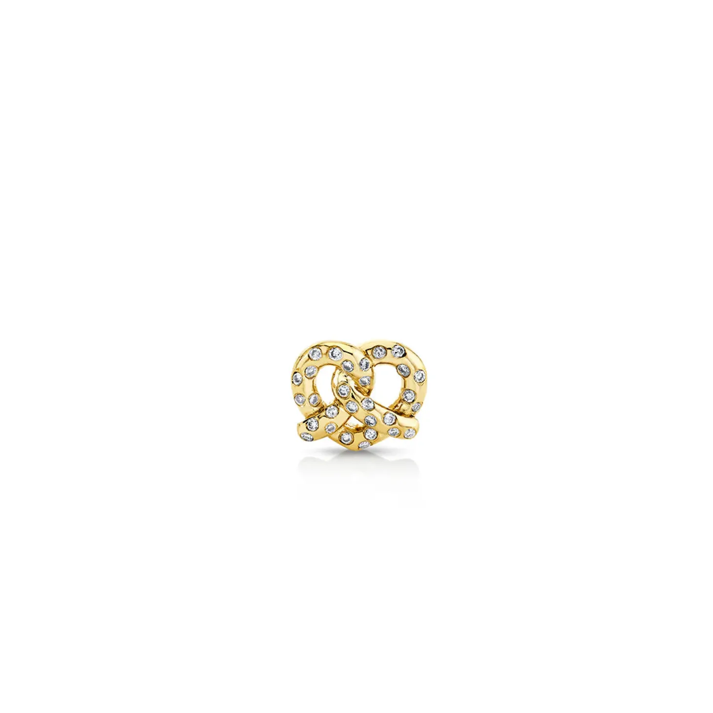 Gold & Diamond Pretzel Stud