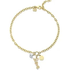 Gold & Diamond Protection, Love & Happiness Anklet