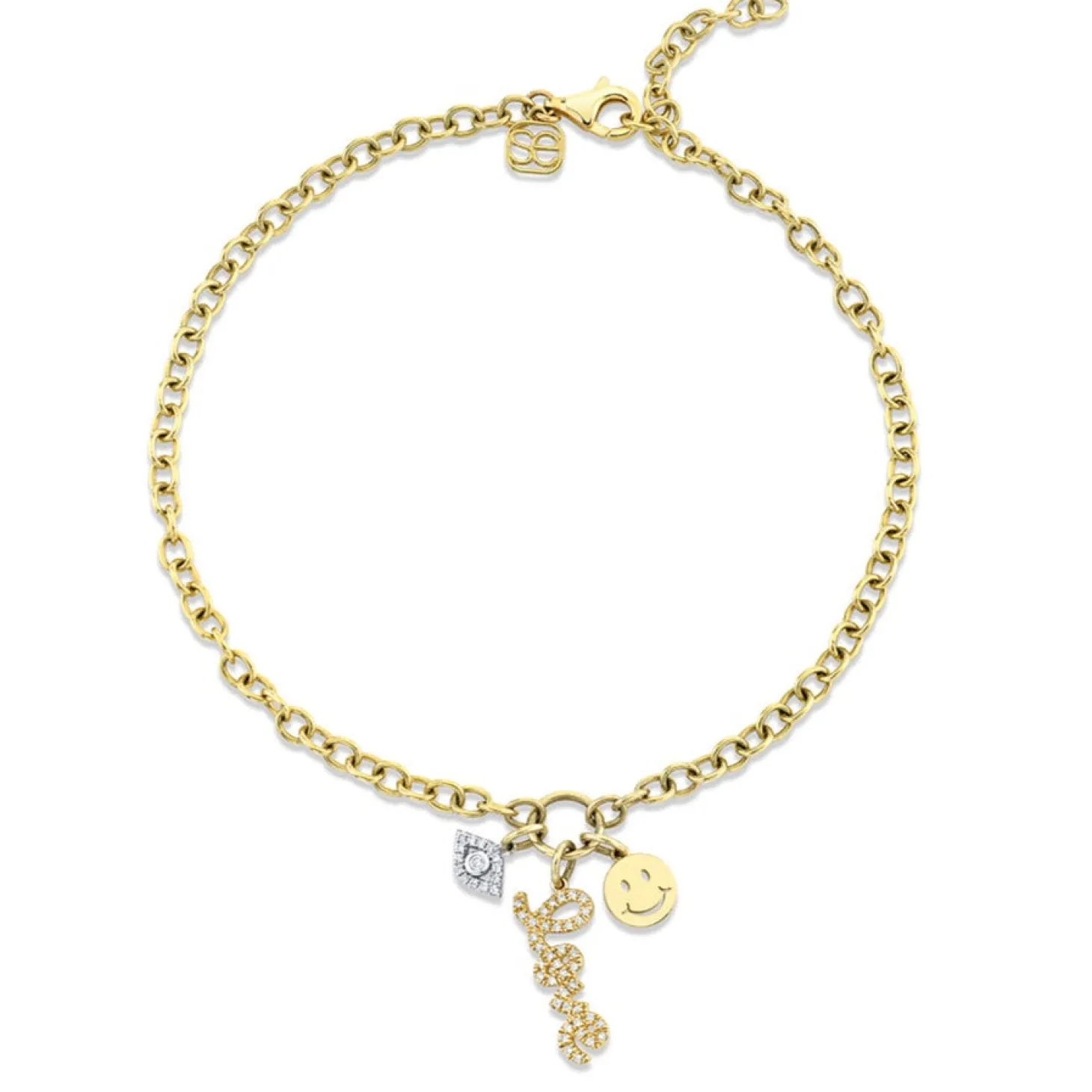 Gold & Diamond Protection, Love & Happiness Anklet