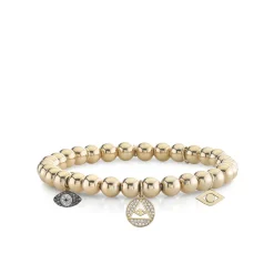 Gold & Diamond Protection Multi-Charm on Gold Beads