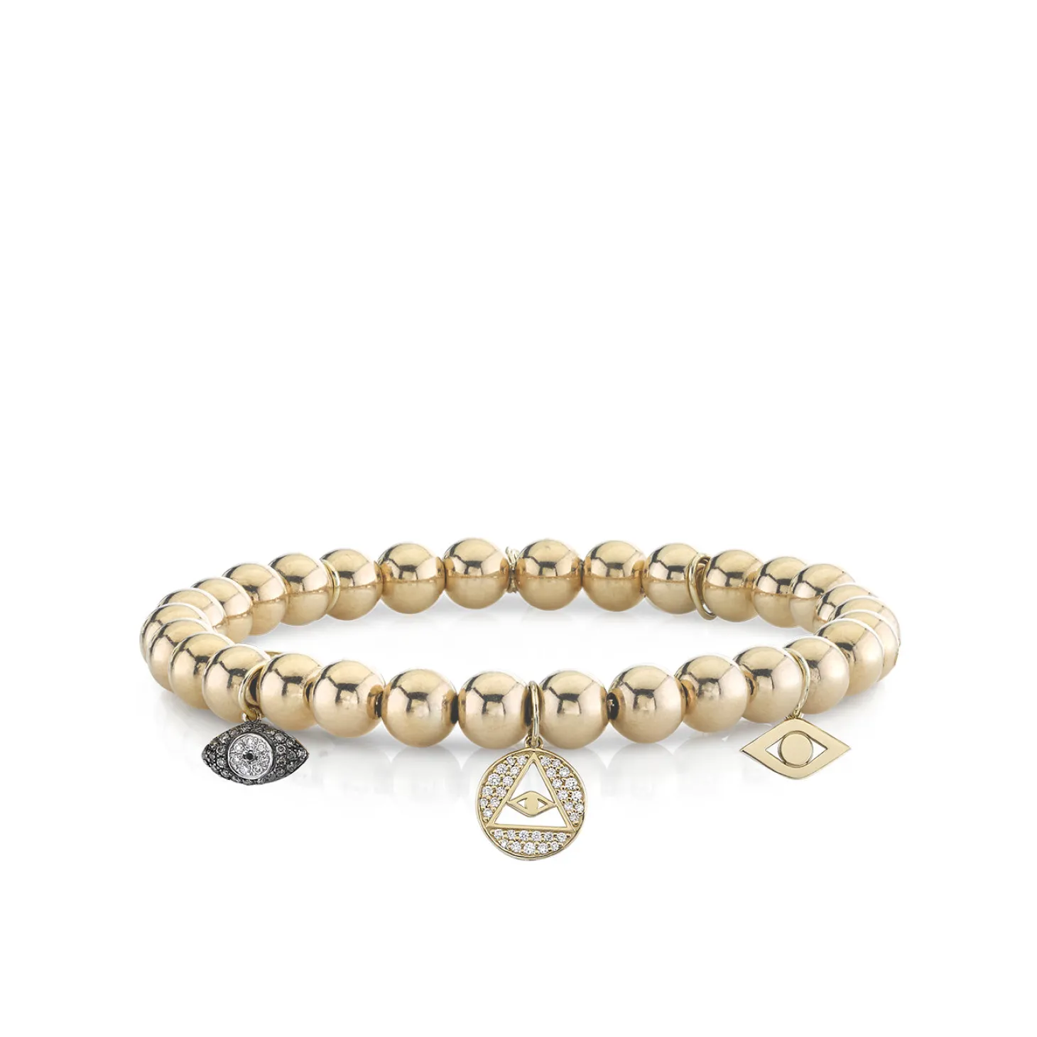 Gold & Diamond Protection Multi-Charm on Gold Beads