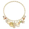 Gold & Diamond Psychedelic Grooves Necklace