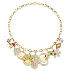 Gold & Diamond Psychedelic Grooves Necklace