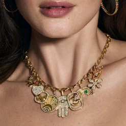 Gold & Diamond Psychedelic Grooves Necklace