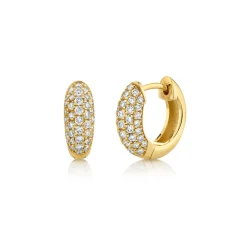 Gold & Diamond Puffy Huggie Hoops