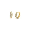 Gold & Diamond Puffy Huggie Hoop