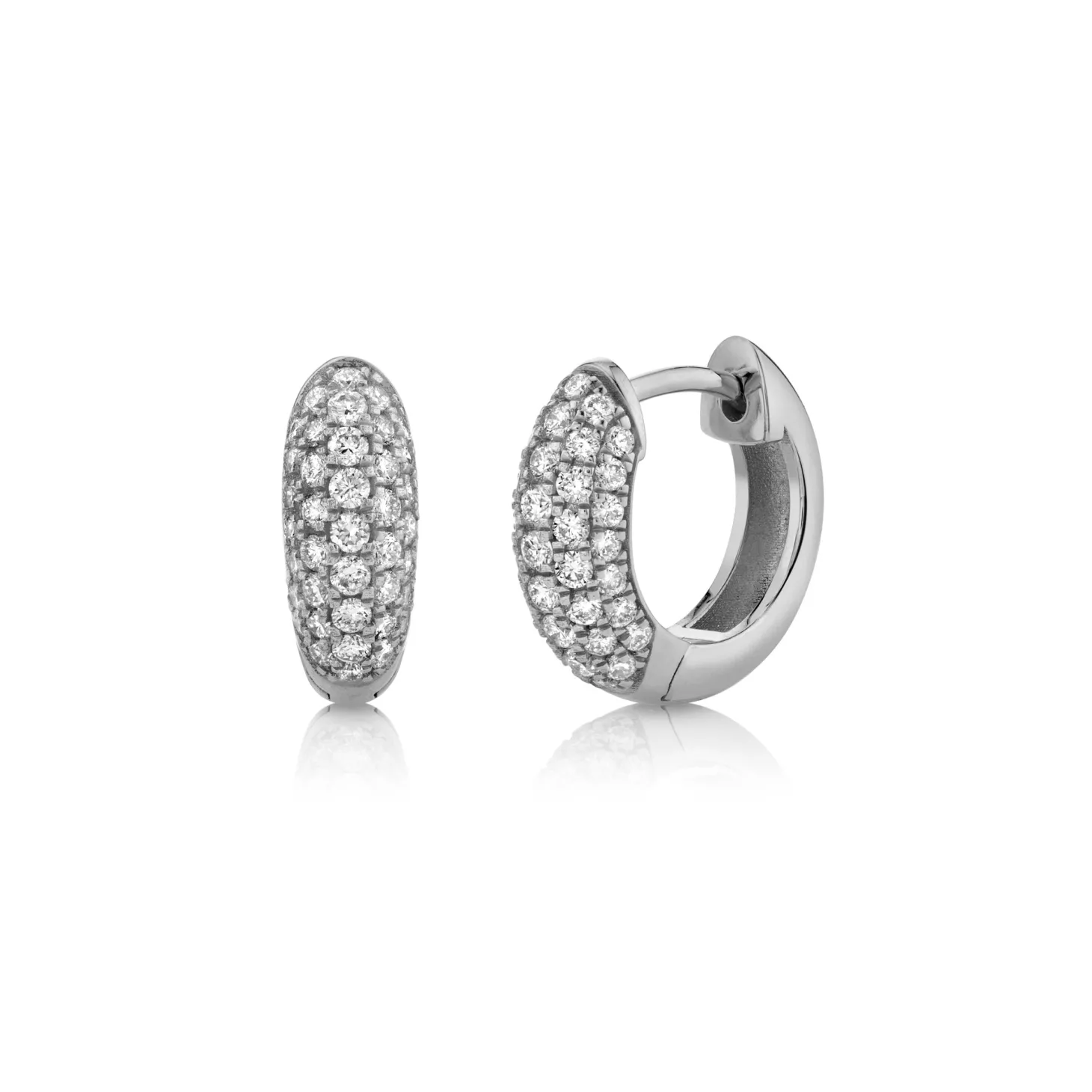 Gold & Diamond Puffy Huggie Hoops