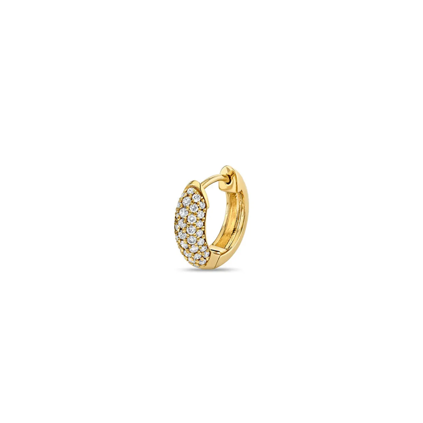 Gold & Diamond Puffy Huggie Hoop