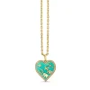 Gold & Diamond Puffy Icon Heart Charm