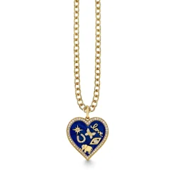 Gold & Diamond Puffy Icon Heart Charm
