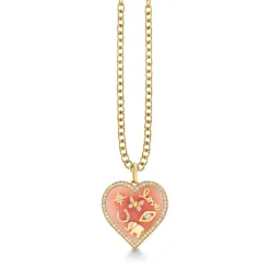 Gold & Diamond Puffy Icon Heart Charm