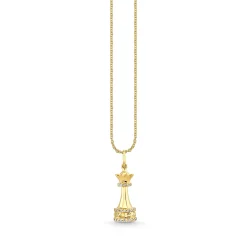 Gold & Diamond Queen Chess Piece Charm