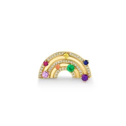 Gold & Diamond Rainbow Block Signet Ring