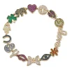 Gold & Diamond Rainbow Multi-Icon Bracelet