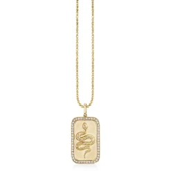 Gold & Diamond Rectangle Snake Charm