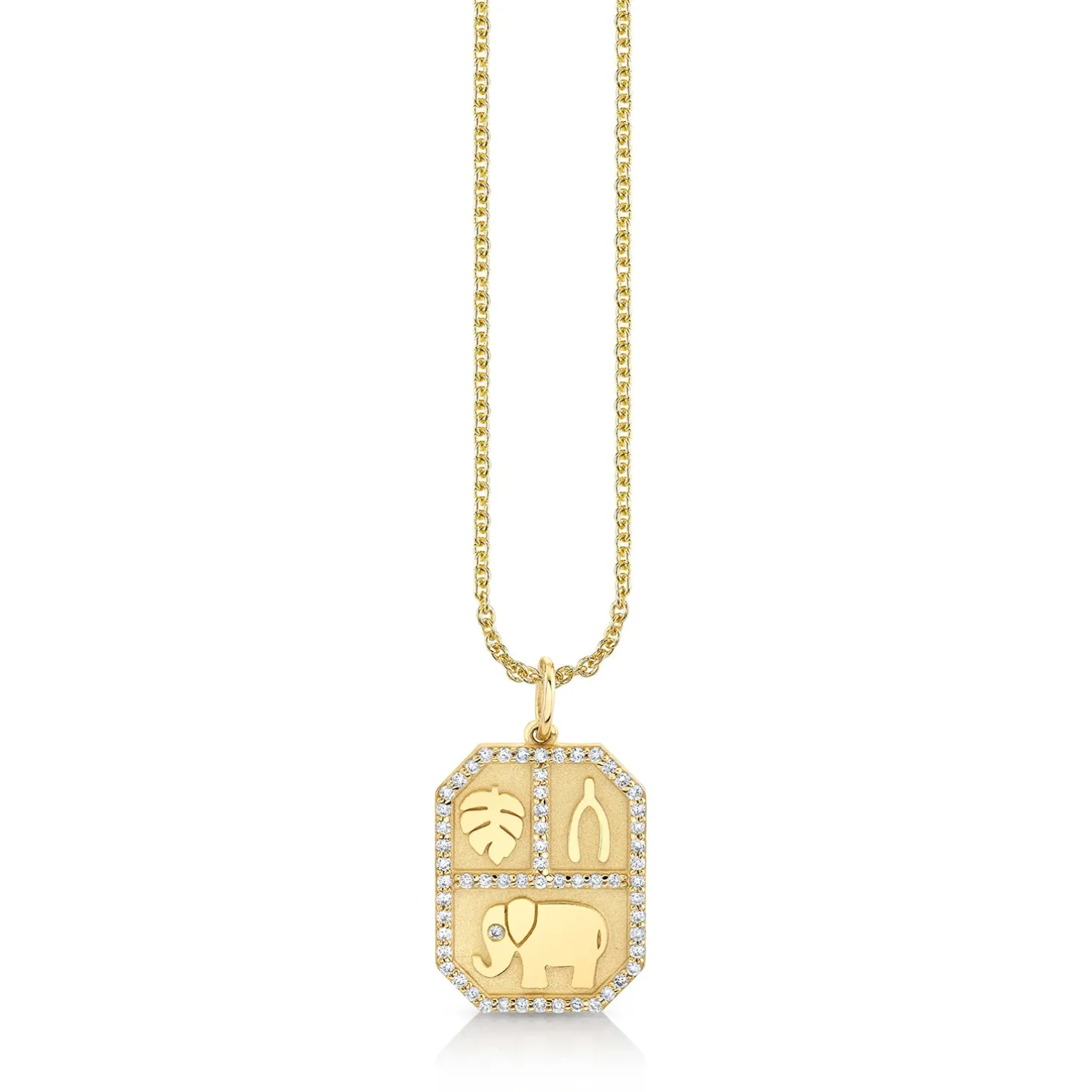 Gold & Diamond Rectangular Tricon Charm
