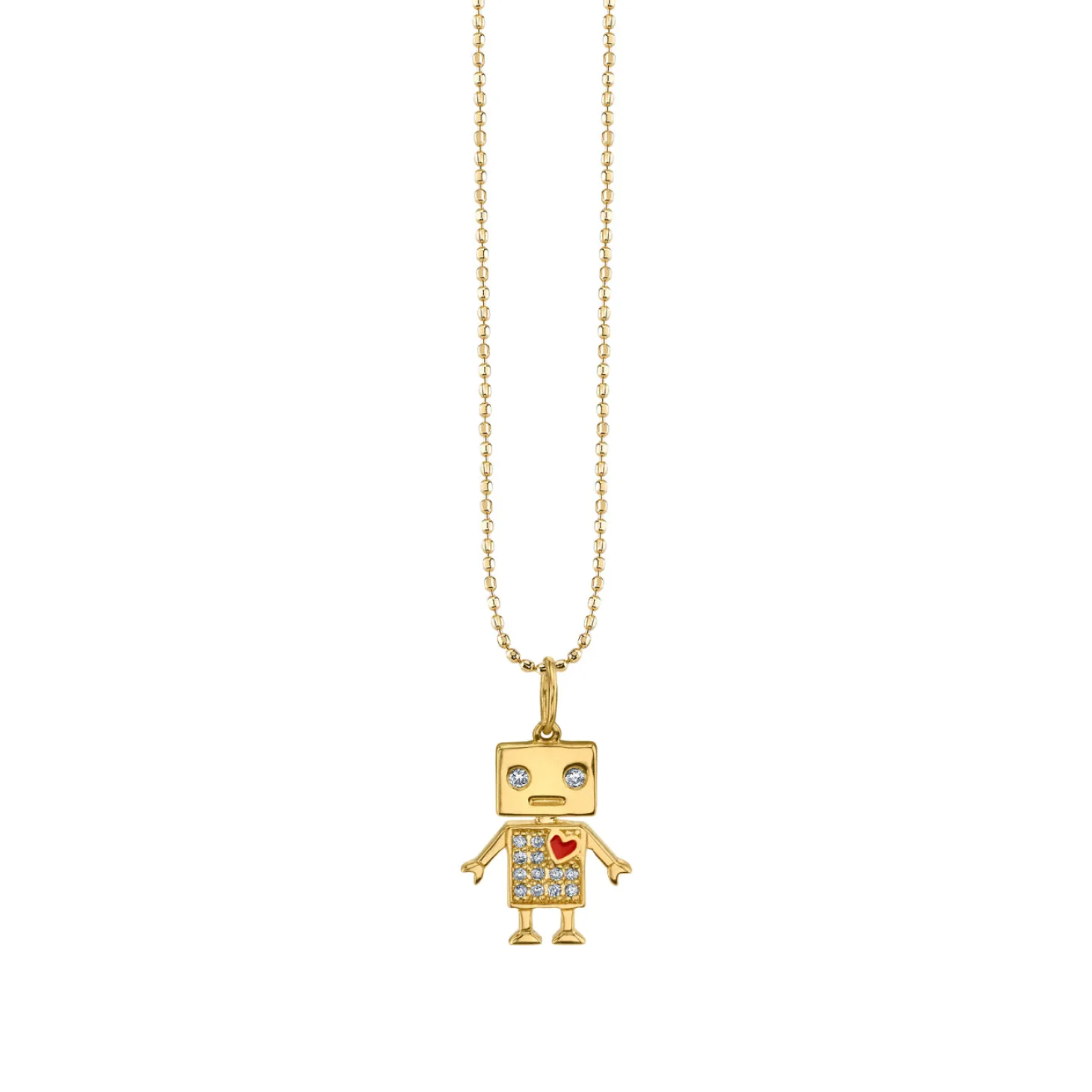 Gold & Diamond Robot Charm