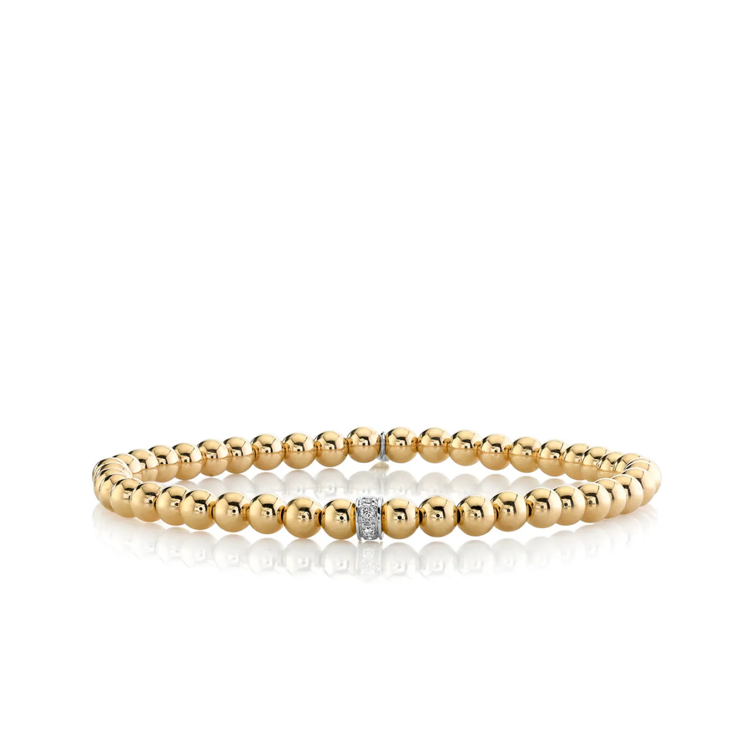Gold & Diamond Rondelle on Gold Beads