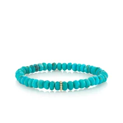 Gold & Diamond Rondelle on Turquoise