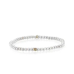 Gold & Diamond Rondelle on Pearls