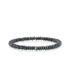 Gold & Diamond Rondelle on Hematite