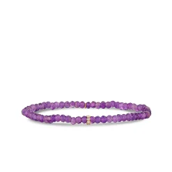 Gold & Diamond Rondelle on Amethyst