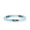 Gold & Diamond Rondelle on Aqua