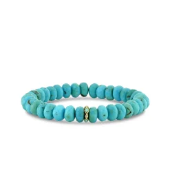 Gold & Diamond Rondelle on Turquoise