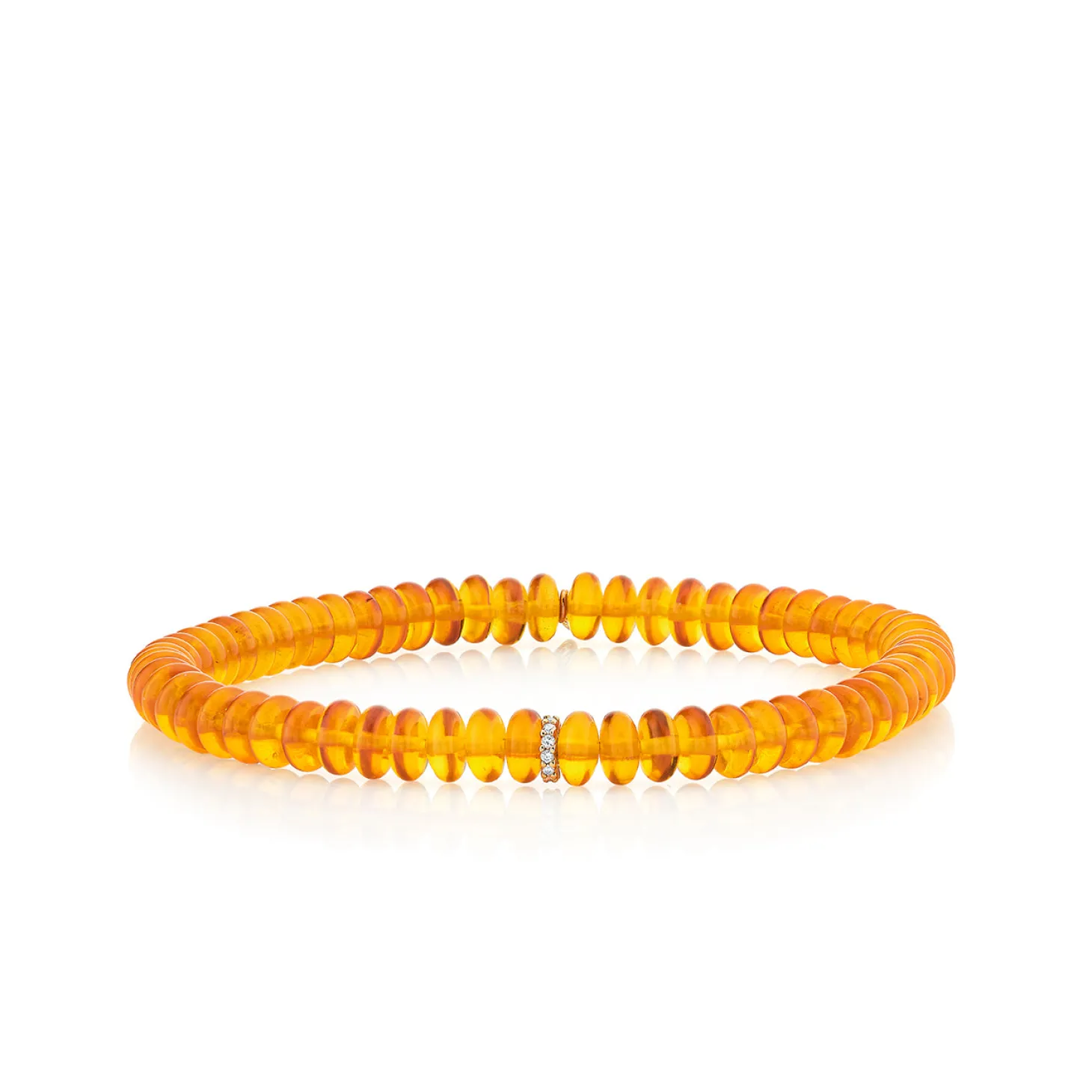Gold & Diamond Rondelle on Amber