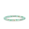 Gold & Diamond Rondelle on Aquaprase Heishi