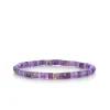 Gold & Diamond Rondelle on Amethyst Heishi