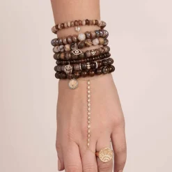 Gold & Diamond Rondelle on Smoky Topaz
