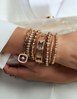 Gold & Diamond Rondelle on Gold Beads