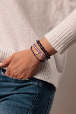Gold & Diamond Rondelle on Amethyst