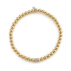 Gold & Diamond Rondelle on Gold Beads