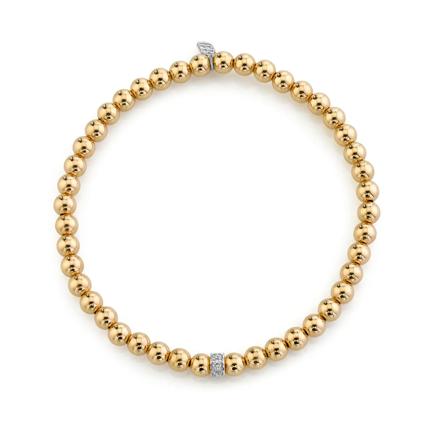 Gold & Diamond Rondelle on Gold Beads