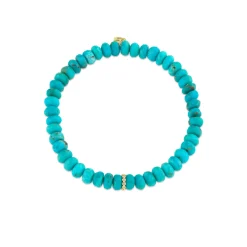 Gold & Diamond Rondelle on Turquoise