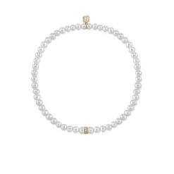 Gold & Diamond Rondelle on Pearls