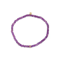 Gold & Diamond Rondelle on Amethyst