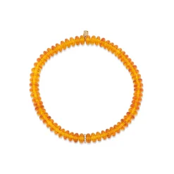Gold & Diamond Rondelle on Amber