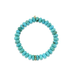 Gold & Diamond Rondelle on Turquoise
