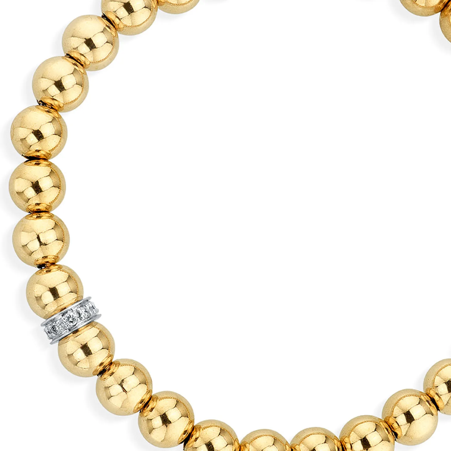 Gold & Diamond Rondelle on Gold Beads