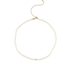 Gold & Diamond Rondelle Pearl Necklace