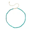 Gold & Diamond Rondelle Turquoise Heishi Necklace