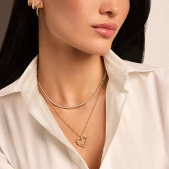 Gold & Diamond Rope Heart Charm