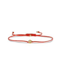 Gold & Diamond Rose Cord Bracelet