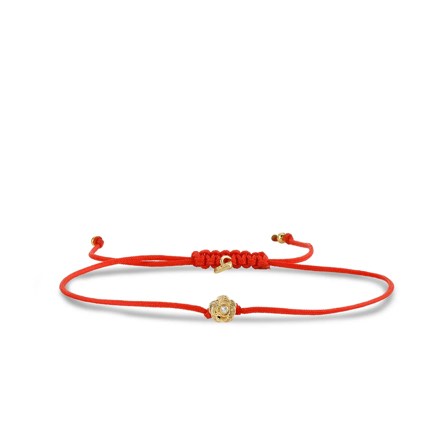 Gold & Diamond Rose Cord Bracelet