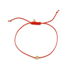 Gold & Diamond Rose Cord Bracelet