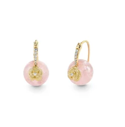 Gold & Diamond Rose Morganite Earrings